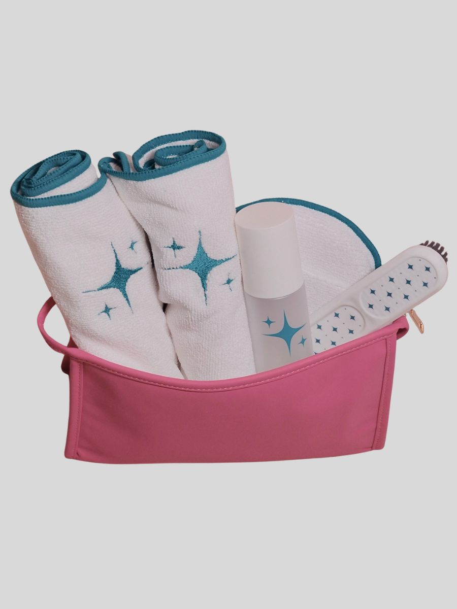 Mahjong Tile Care Kit - Rose Pink Bag