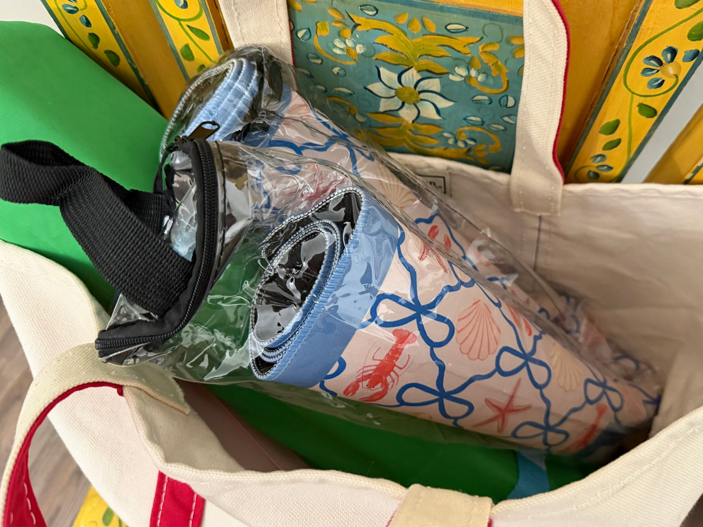 Clear Mahjong Mat Bag - Zippered and Foldable