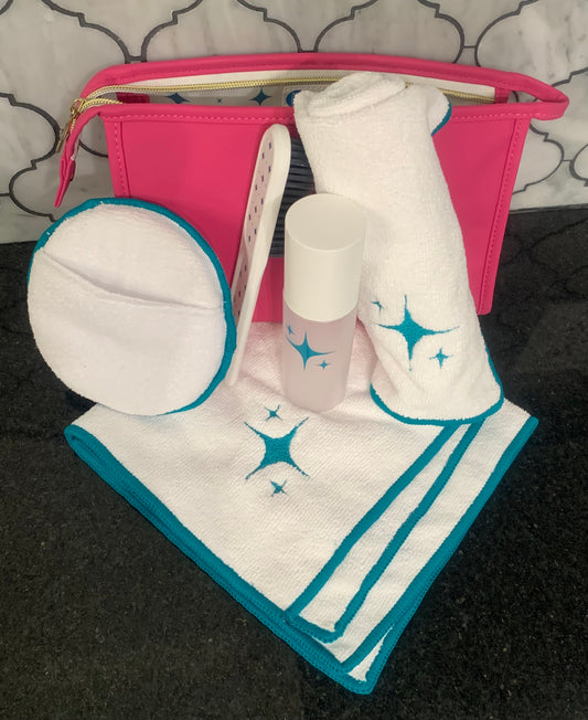 Mahjong Tile Care Kit - Rose Pink Bag