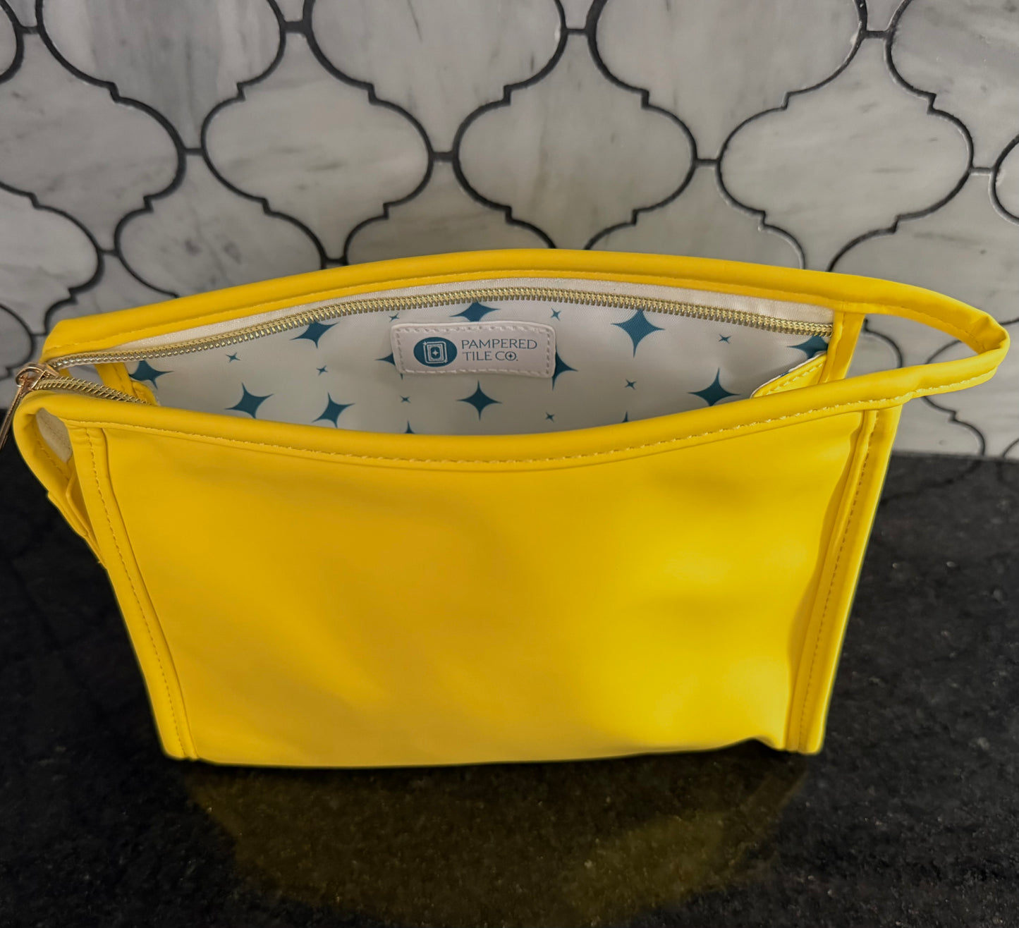 Mahjong Tile Care Kit - Lemon Yellow Bag